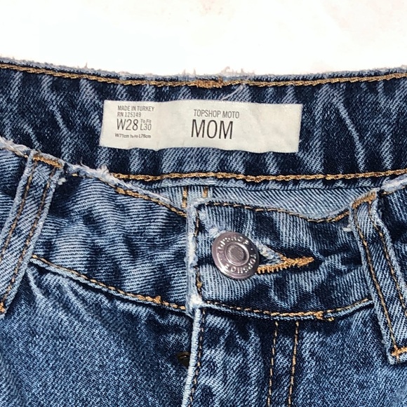Topshop dark blue denim high waisted mom jeans - Picture 5 of 5